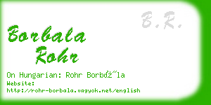 borbala rohr business card